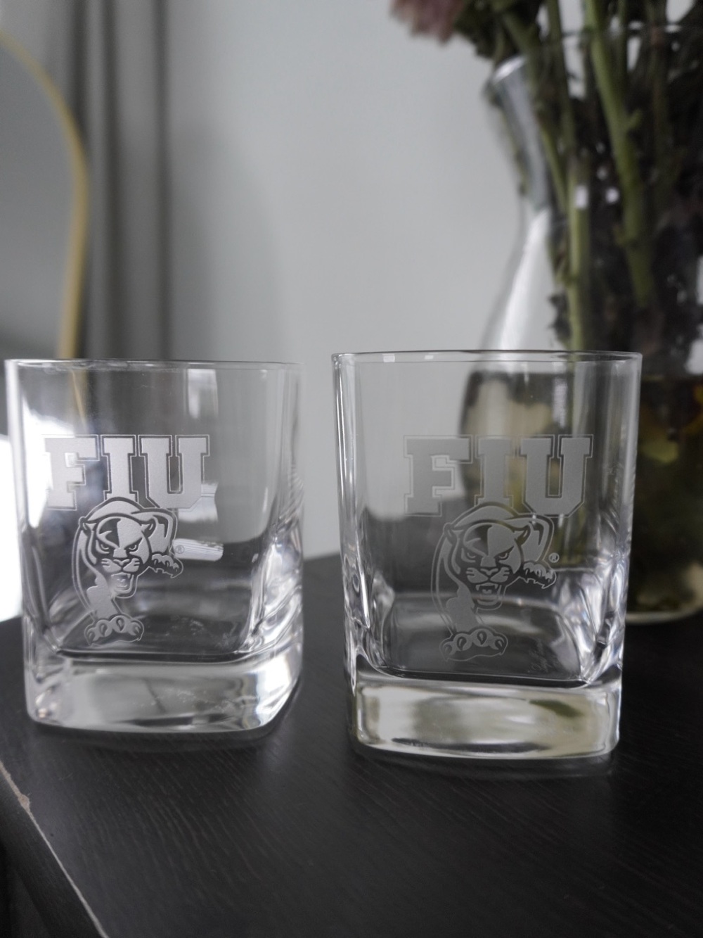 FIU Clear Glass Whiskey Tumblers - Set of 2